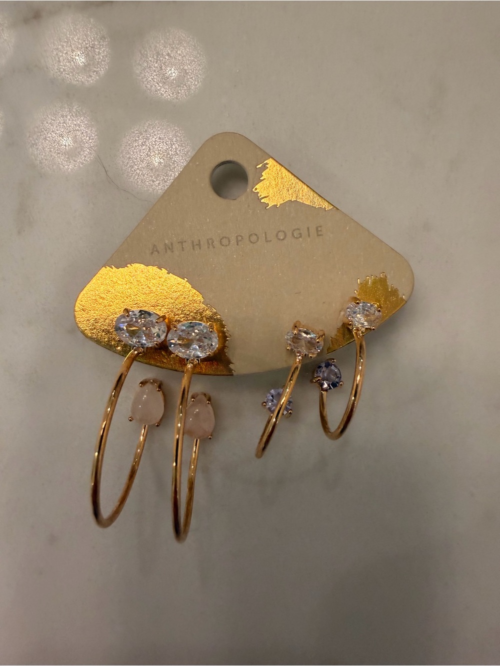 Anthropologie Delicate Chroma Hoop Earring Set